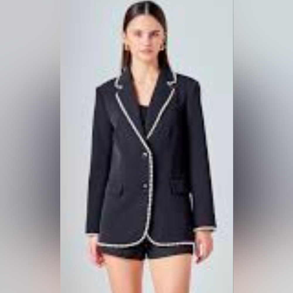 ❤️ NWOT! 7 FOR ALL MANKIND BOUCLE KNIT BLAZER JACKET, LARGE - Picture 2 of 13